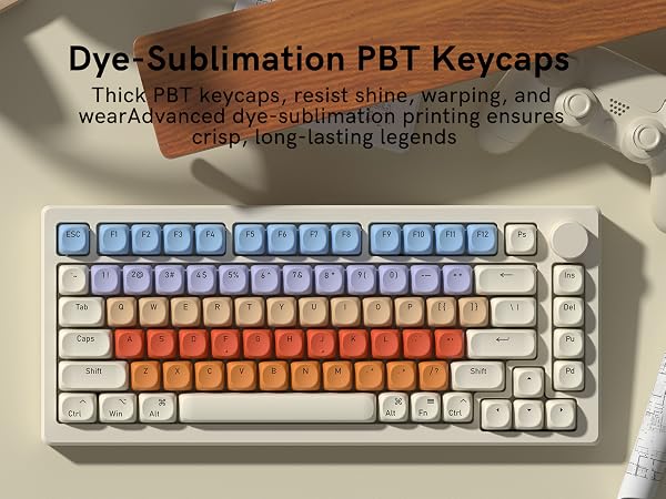 MOA profile PBT keycap set with ergonomic rounded top design