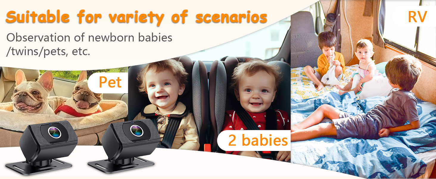 car camera for baby 2 cameras
