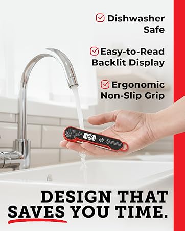 Silicone Heat-Resistant BPA-Free Meat Thermometer Pastry Brush Set Silicone Non-Slip Grip searing