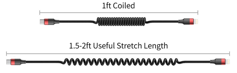 coiled c to lightning cord
