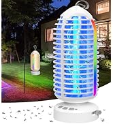 Bug Zapper Outdoor with Colorful Lighting and Auto-Sensing, 3 in 1 Cordless 4000mAh Battery Elect...