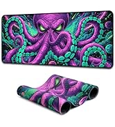 SparkLia Blacklight Octopus Mouse Pad – UV Reactive Neon Tentacle Galaxy Desk Mat, Glow in The Da...