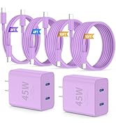 QZIIW iPhone 16 15 Pro Max Charger Fast Charging,45W Dual Port USB C Fast Charger Block [2-Pack] ...