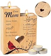 Sympathy Memorial Candlestick– Memorial Gift for mom – Heartfelt Tribute Candle Holder for Rememb...