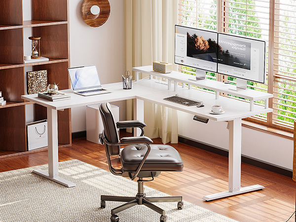 L shaped standing desk