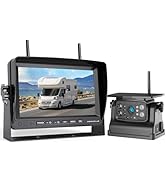 Magnetic Solar Wireless Backup Camera System, HD 1080P 7" Monitor with Rear View Camera for RV/Tr...