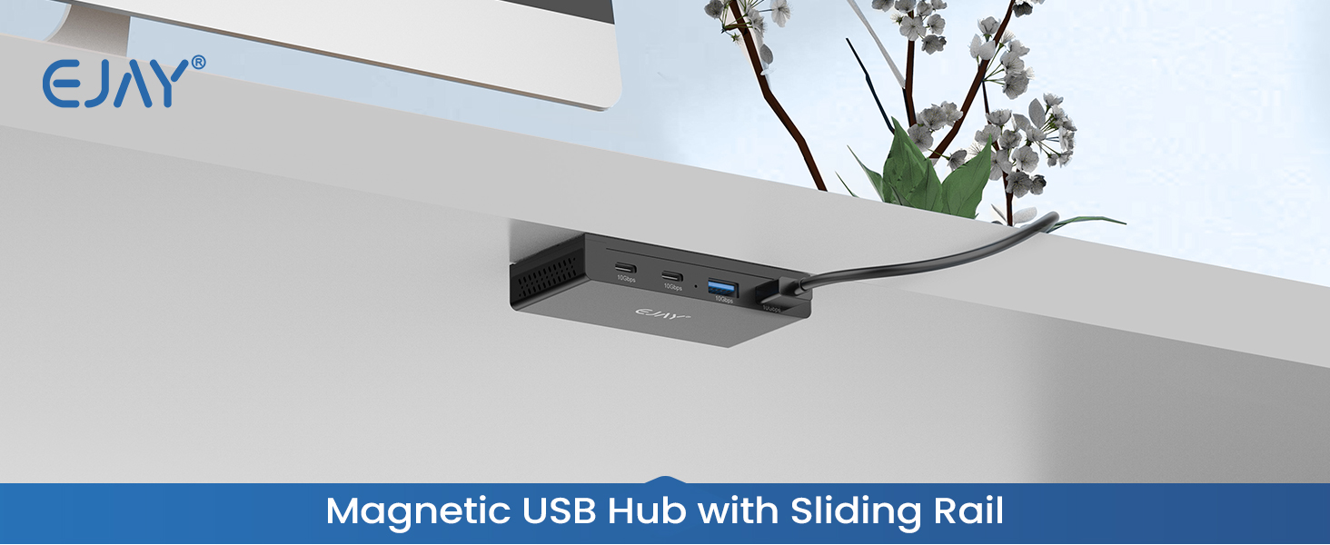 Magnetic USB Hub with Sliding Rail