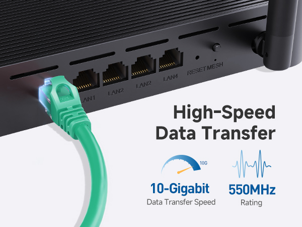 High-performance Cat6 network cable for LAN connections and internet