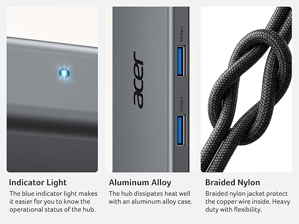 Indicator Light &amp;amp; Aluminum Alloy &amp;amp; Braided Nylon