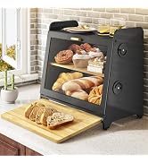 SNTD Bread Box for Kitchen Countertop, Airtight Homemade Bread Storage Container with Adjustable ...