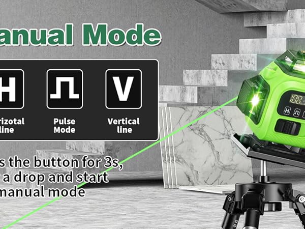 360° Laser Level with Tripod, Self Leveling Laser Level Green Cross Line Laser Leveler Tool