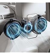 Nauttxon Battery Car Fan for Backseat with Magsafe Phone Holder - 360°Rotatable Fan for Car Back ...
