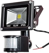 GLW 12V DC LED Motion Sensor Flood Light 10W Mini IP65 Waterproof Outdoor Light 900LM,6000K,Dayli...
