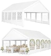 Party Tent 16x32Ft Heavy Duty Outdoor Canopy Wedding Event Shelters Large Canopy, Removable Sidew...
