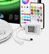 DAYBETTER RGB-Plus COB LED Strip Lights, Smart LED Lights with Built-in IC Chips, App-Control, Mu...