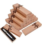 BENECREAT 14 Pack Empty Pen Gift Box with Bowknot, 6.4x1.9x1.3 Inch Saddle Brown Pen Presentation...