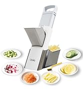 ChinKc Upgrade Safe Mandoline Slicer for Kitchen, Adjustable Vegetable Food Chopper Potato Fries ...