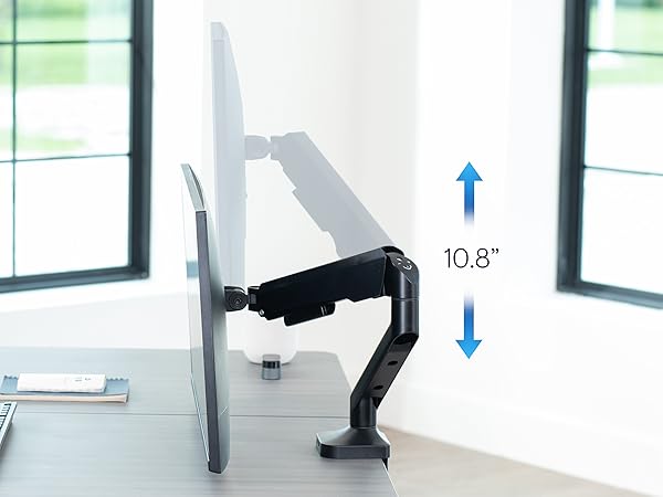 Pneumatic Arm Single Ultrawide Monitor Desk Mount