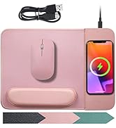 VIVIYA 15W Wireless Charging Mouse Pad with Detachable Wrist Support, Fast QI Phone Charger Mouse...