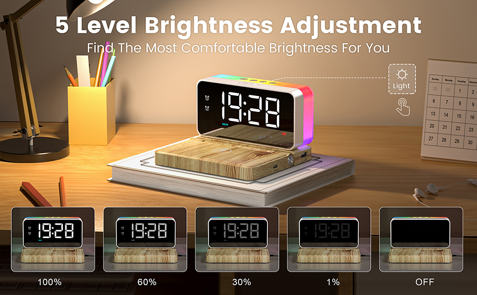 radio clock,alarm clock for teens,teen alarm clock,clock with charging station