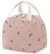 Baglemon Lunch Bag for Women Men Cute Corduroy Lunch Tote Bags Reusable Insulated Lunch Box Large...