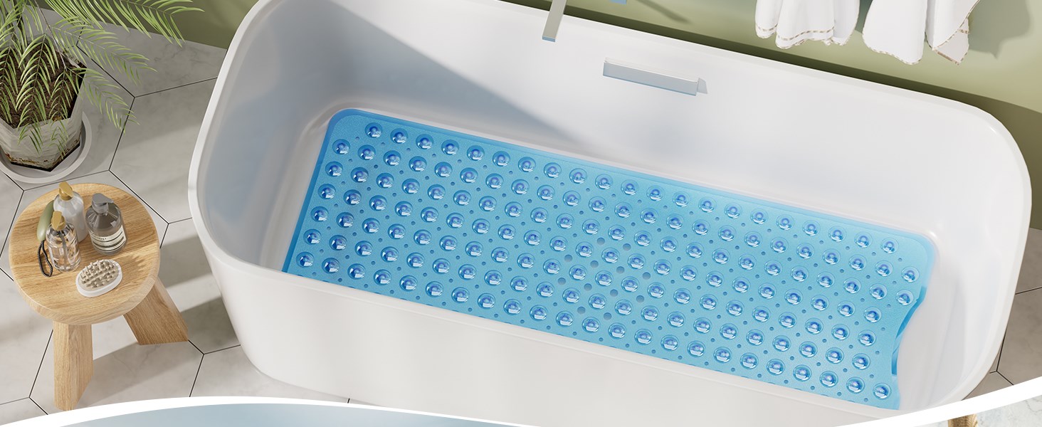 big blue bath tub mat 