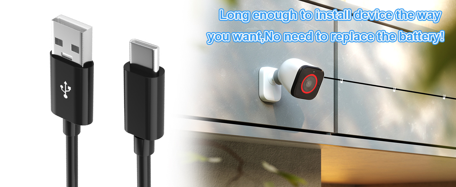 extra long usb c charging cable BLACK