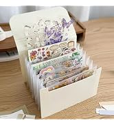 Sticker Storage Organizer with 7 Expandable Pockets, Multi-Layer Desktop Sticker Binder for Scrap...