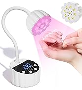 Makartt UV LED Nail Lamp - Gooseneck UV Light for Gel Nails Rechargeable Flash Cure Lamp with 4 T...