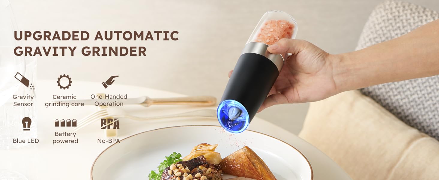 salt and pepper shakers automatic salt and pepper grinder set