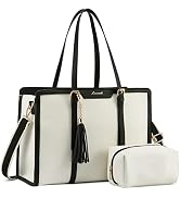 LOVEVOOK Laptop Bag for Women 15.6 inch Lightweight Canvas Laptop Tote, Large Capacity Computer b...