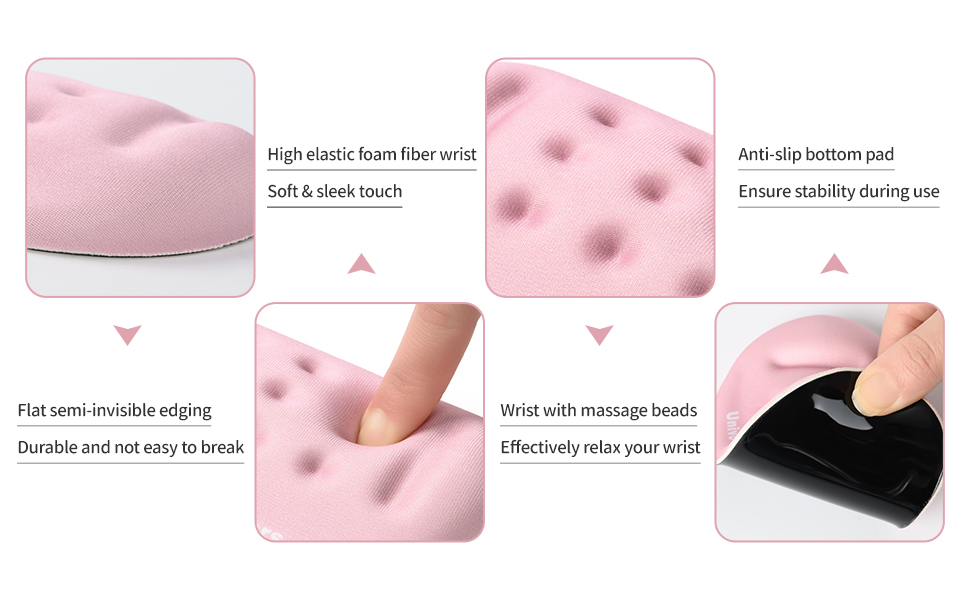 Univo Colors Superfine Fiber Soft Memory Foam Ergonomic Wrist Rest for Mouse
