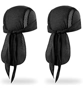 MELASA Do Rag Skull Cap Helmet Liner, Cooling Mesh Bandana Cap, Sweat Dew Rags Head Cover for Men...