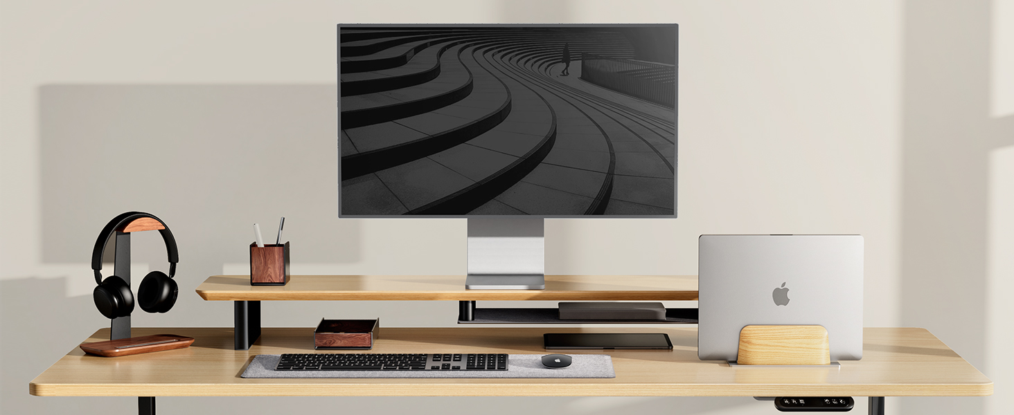 vertical laptop holder stand wood wooden macbook