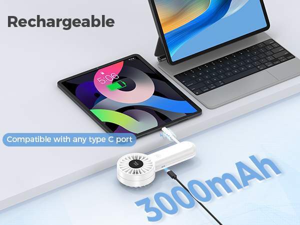 rechargeable travel fan