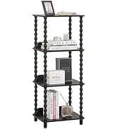 Fultyle Book Shelf, 4-Tier Bookshelf with Storage, Small Bookcase Display Shelves with Solid Wood...