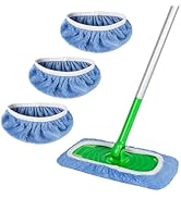 ZHAYAO 3 Pack Reusable Microfiber Mop Pads Compatible with Swiffer Sweeper Mop, Wet and Dry Flat ...