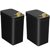 LJIACLEA 2 Pack Touchless Bathroom Trash Can for Kitchen Hanging Trash Can 2.6 Gallon Automatic M...