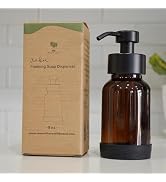 ME MOTHER EARTH Amber Glass Foaming Soap Dispenser, Refillable Foaming Pump Bottle for Bathroom &amp;...