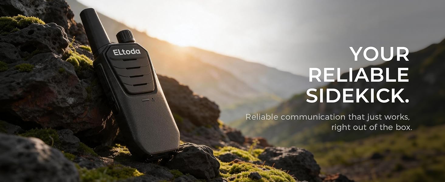 The walkie-talkie was placed on a rock.