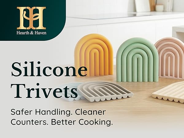 silicone trivet heat resistant hot pad for kitchen protects quartz countertop from hot pots pans