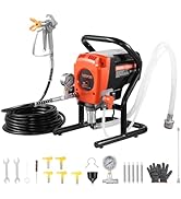 VEVOR Stand Airless Paint Sprayer, 900W, 3300PSI High Pressure Airless Sprayer, Cleaning Brush, H...