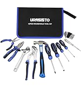 URASISTO 19-Piece Home Tool Kit Hand Tool Set with Easy Carrying Pouch Perfect for DIY, Home Main...