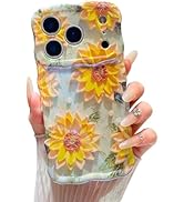XIZYO Case for iPhone 17 Pro Max, Colorful Retro Oil Painting Flower Cute Floral Aesthetic Curly ...