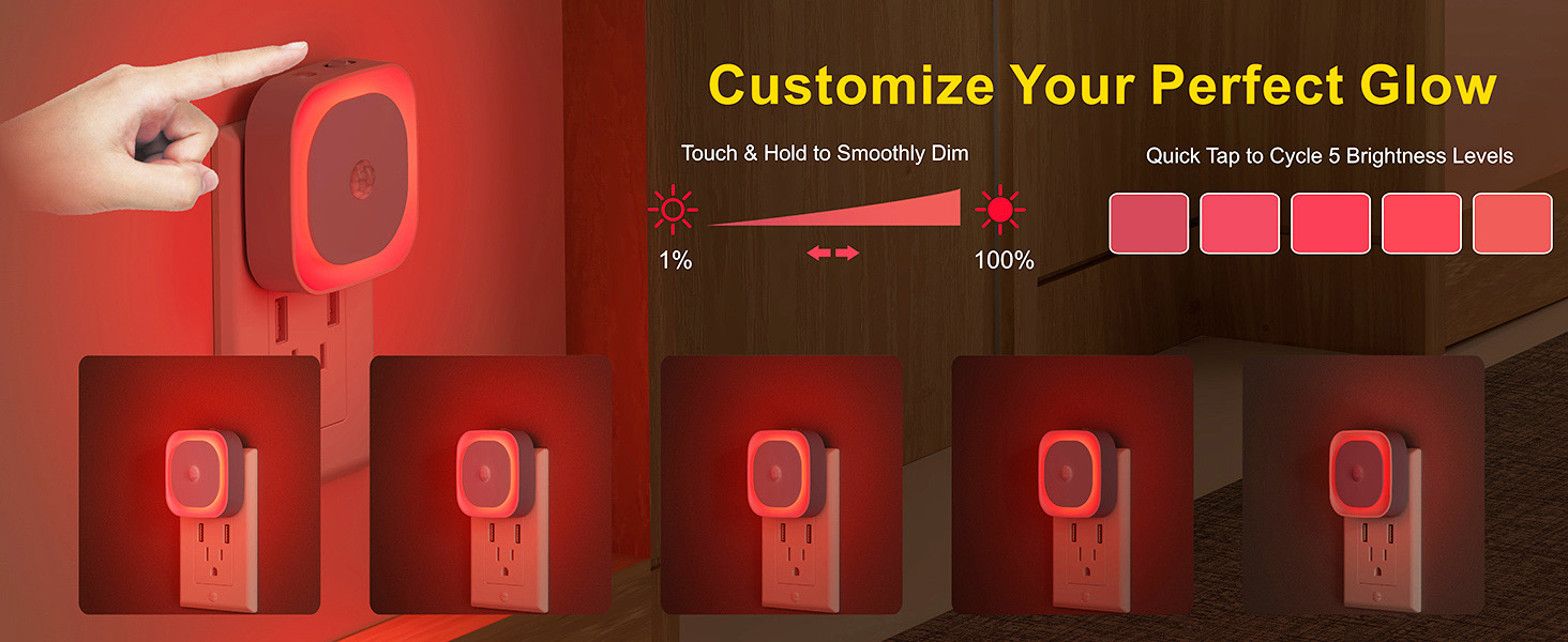 dimmable red night light