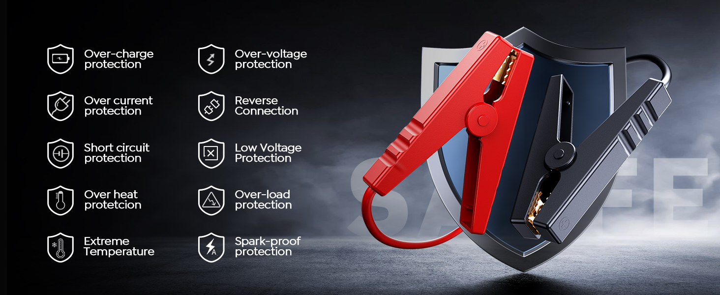 Safety Smart Clip,Safe car start,Safe driving jump starter,committed to safey,Jump your car safety