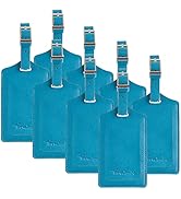 8 Pack Leather Luggage Travel Bag Tags by Travelambo