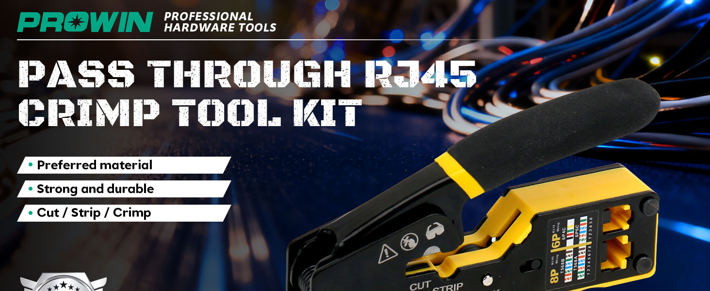 Prowin Pass Through RJ45 Crimper Kit