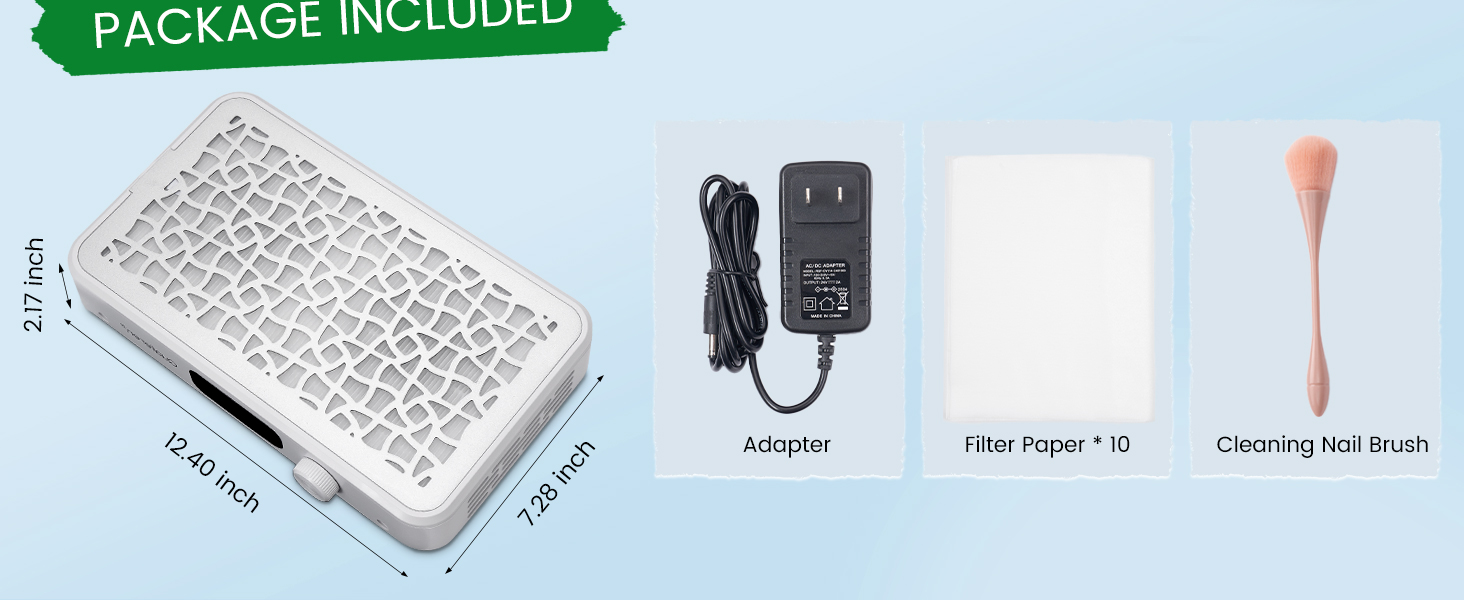 nail dust collector nail tech professional portable vacuum quiet fan gel vent filter women