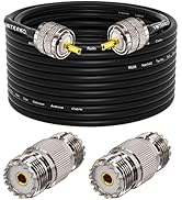 YOTENKO CB Coax Cable,RG58 Coaxial Cable 49.2Ft,UHF PL259 Male to Male Cable + 2PCS UHF SO239 Fem...
